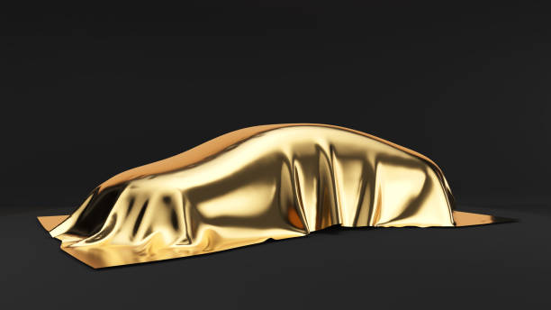 istock gold car cover on black background,golden cloth,side view,3d rendering 1371024408