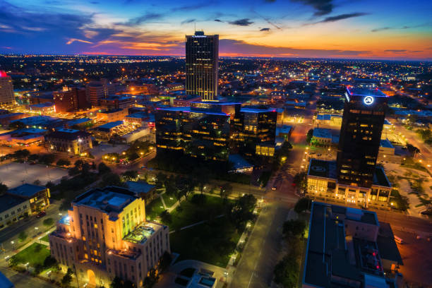 istock Amarillo Skyline Aerial At Dusk With Beautiful Sky 1371024617