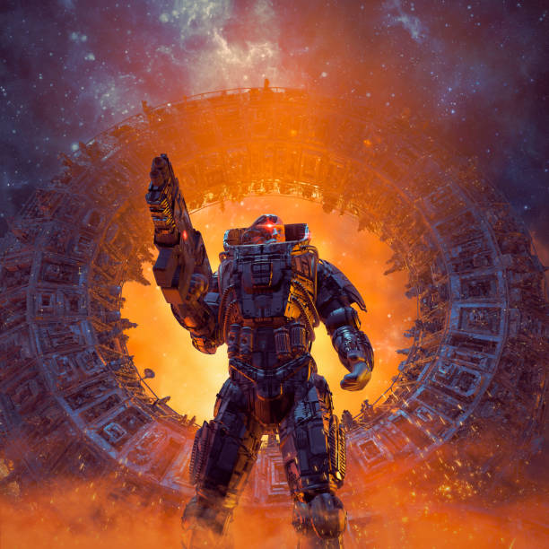 istock Futuristic space portal hero 1371028508