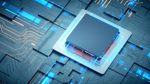 istock 3D rendering of cyberpunk AI. Circuit board. Technology background. Central Computer Processors CPU and GPU concept. Motherboard digital chip. Tech science background. 1371030398