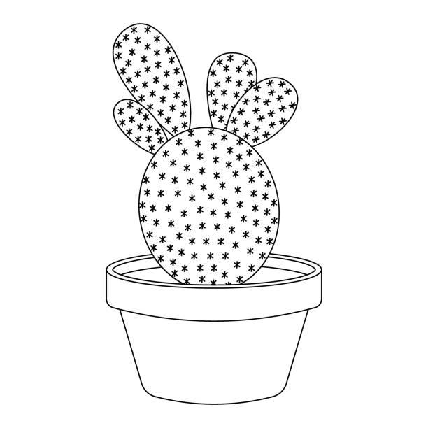 Black And White Cartoon Cactus Illustrations, Royalty-Free Vector Graphics  & Clip Art - iStock
