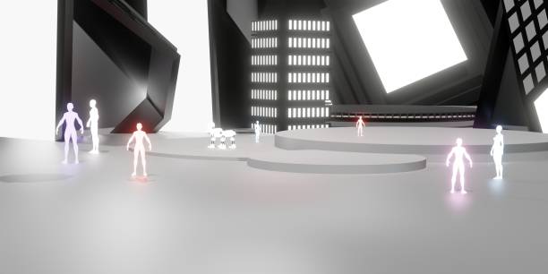 istock VR camera in virtual reality sandbox and Metaverse world Metaverse avatars and people 3d illustration 1371031451