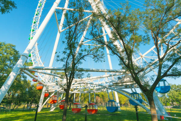 Amusement ferris wheel in the park. Beijing China.