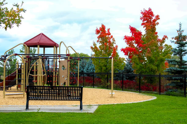 Playground photographed at Liliac Park, Brampton, Ontario