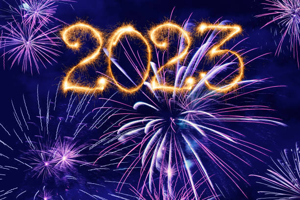 istock Sparkling New Year 2023 with fireworks 1371041490