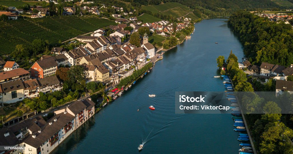 Eglisau - Splendid Swiss historicl town Eglisau - Splendid  Swiss historicl town on the banks of the Rhine river Banking Stock Photo