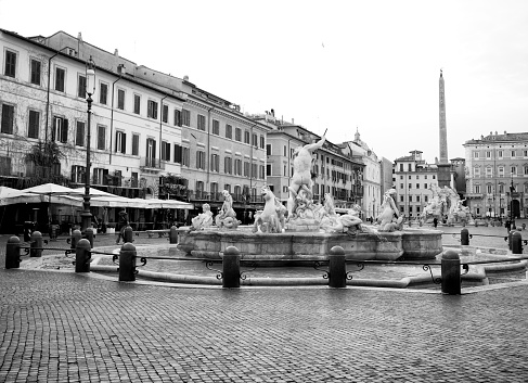 Fountain of Neptune, Navona square, Rome, Italy.