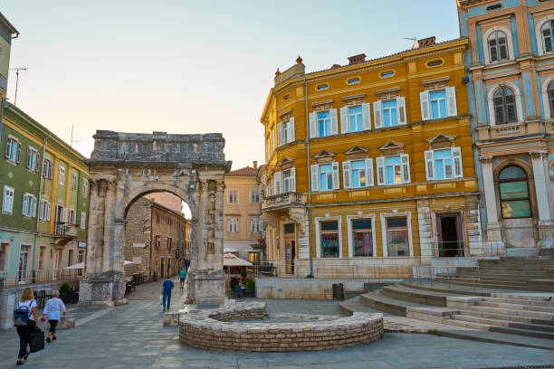 Town Square in Pula, Istria, Croatia
