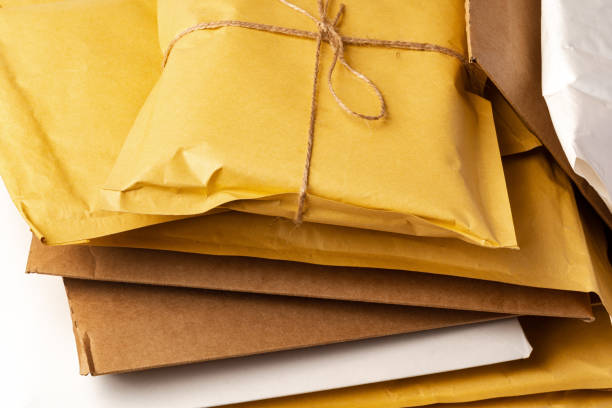 istock Close up shot of stack of padded mailing envelopes 1371054776