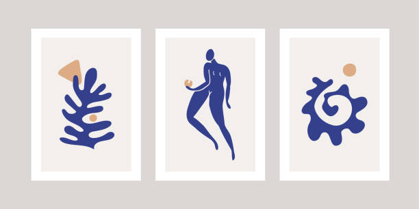 인쇄를위한 귀여운 사진. - the human body dancing female silhouette stock illustrations