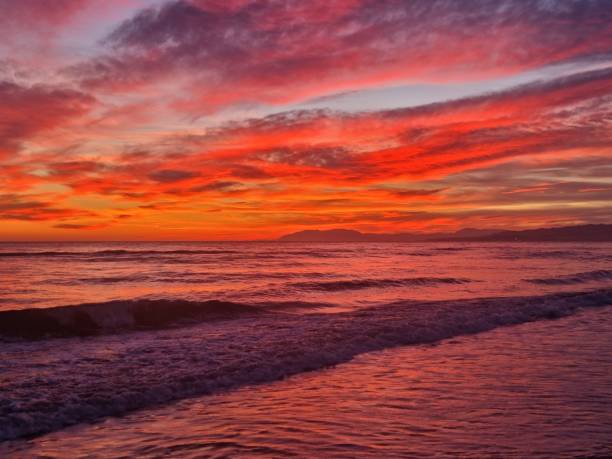 istock Sea beach in colorful sunset. Panoramic view. Beautiful nature. 1371061092
