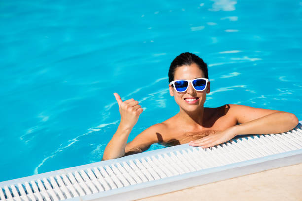 istock Summer vacation happiness and relax in swimming pool 1371062483