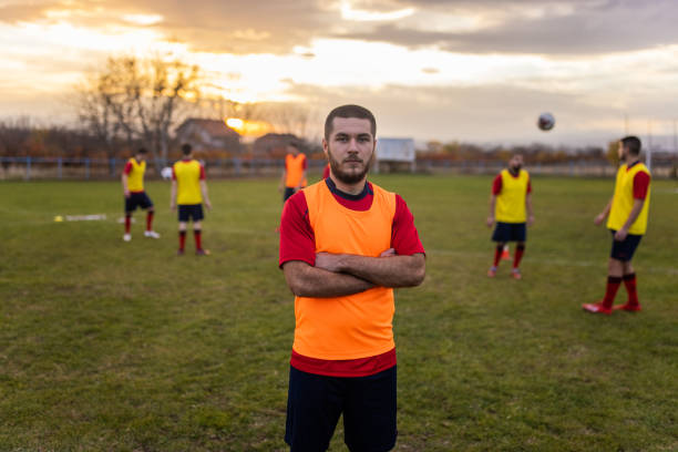 istock Male soccer player dribling the opposite player 1371064583