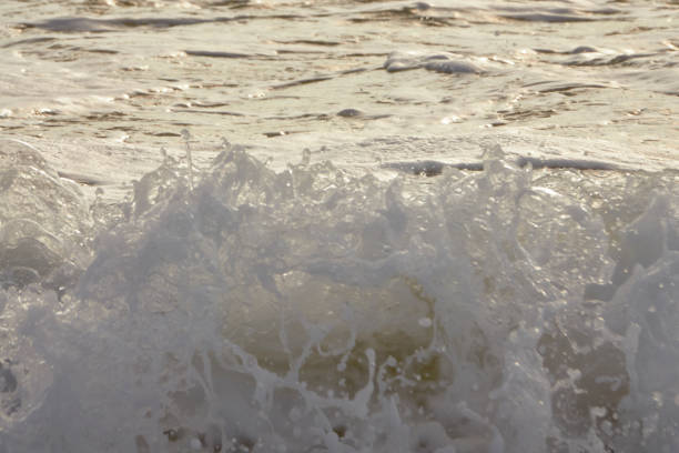 A restless sea. Sea waves. The surf.