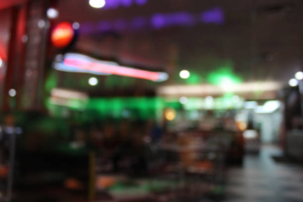 Blur Background Bar and Restaurant Abstract Interior stock photo