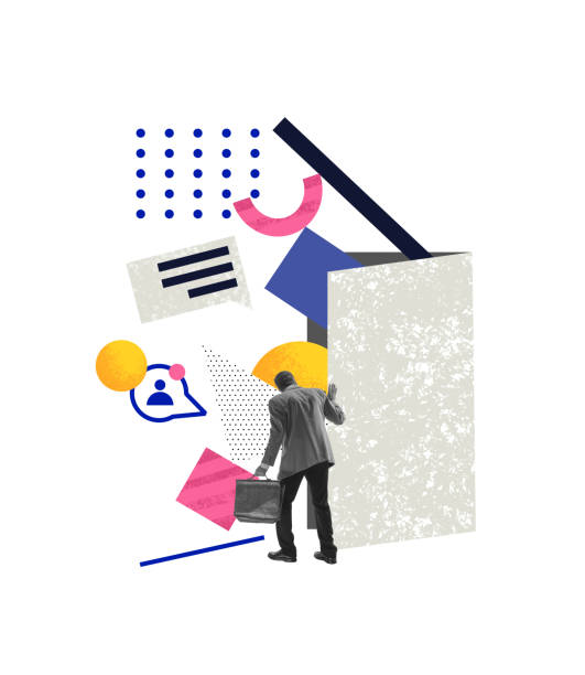Creative design. Man, motivated employee looking for a job