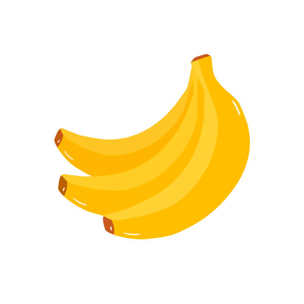 illustrations, cliparts, dessins animés et icônes de bananes, fruits tropicaux dans un style plat, fruits d’été pour une alimentation saine, plantes d’été. - banane