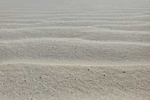 Natural texture background, white light sand, sand dunes in the desert.