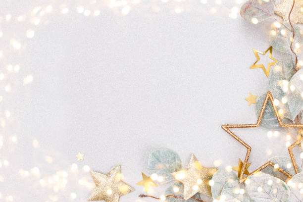 istock Christmas decor background. Flat lay, top view. 1371075899