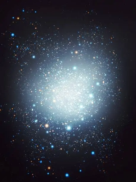 Cluster of stars in space. A large constellation of millions of stars in our galaxy. Real astrophotography.