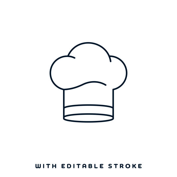 дизайн иконки рекомендательной линии шеф-повара - chef cooking food gourmet stock illustrations