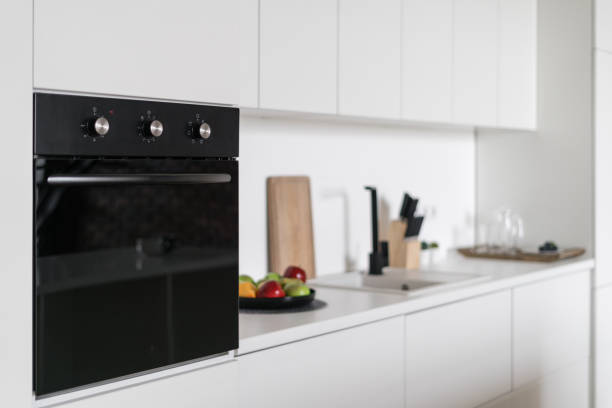 istock Modern black oven in Nordic style interior design 1371082099