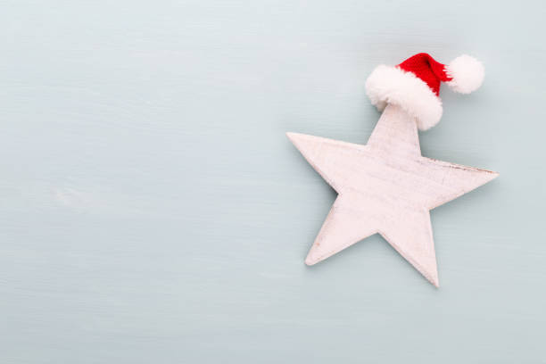 Christmas holidays composition on wooden background.\