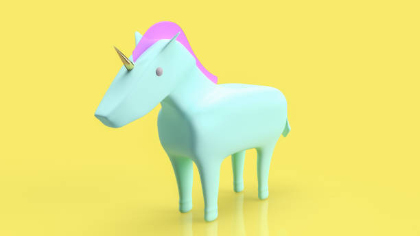 istock The blue unicorn on yellow background for startup concept 3d rendering 1371082464