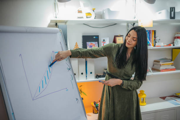 istock A businesswoman sharing charts in a presentation speech 1371082716