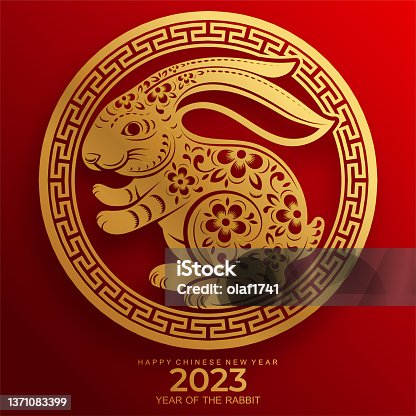 istock Happy chinese new year 2023 year of the rabbit 1371083399