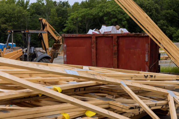 istock Constraction site with stacked wooden timber for trusses for roof 1371085360