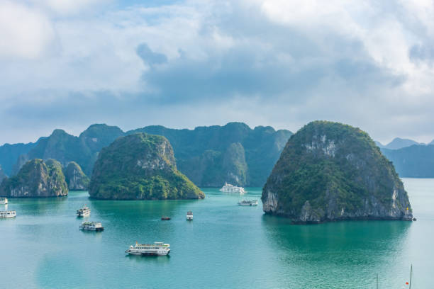 krajobraz ha long bay, wietnam - halong bay vietnam bay cruise zdjęcia i obrazy z banku zdjęć