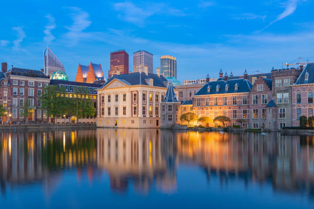 The Hague Downtown City Skyline, Netherlands. stock photo