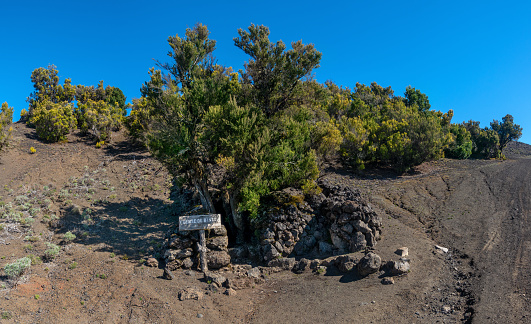 El Hierro - Fuente de Binto water reservoir on the Camino de la Virgen hiking trail in the west of the island