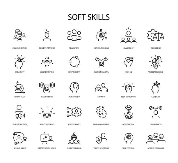 illustrazioni stock, clip art, cartoni animati e icone di tendenza di icona soft skills - decidere immagine