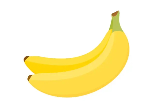 Vector illustration of Bunch of yellow ripe bananas icon vector