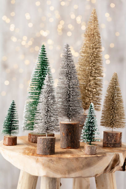 istock Christmas tree on bohek wooden, bokeh background. 1371092919
