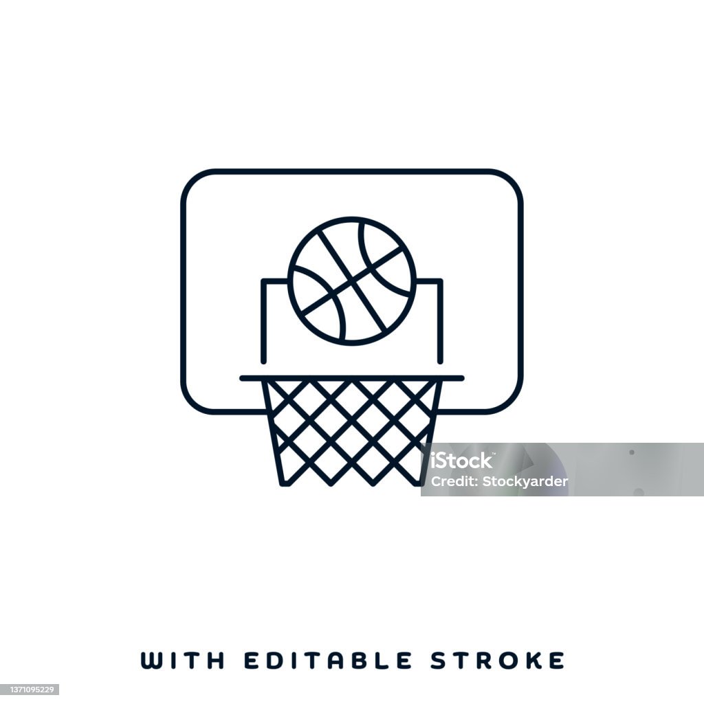 Basketball Game Line Icon Design - Arte vetorial de stock e mais imagens de  Basquetebol - Basquetebol, Bola de Basquetebol, Cesto de Basquetebol -  iStock
