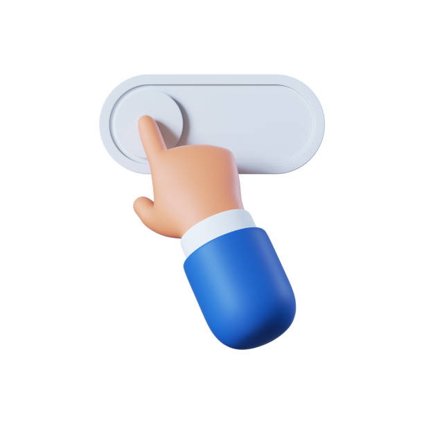 istock 3d render, cartoon character hand touches disabled slide bar icon isolated on white background 1371096494