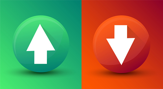 Modern Arrows Up And Down Circle In 3d Style Vector Design Stock ...