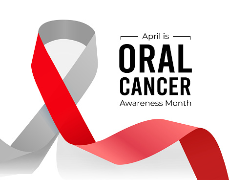 April is Oral Cancer Awareness Month. Vector illustration on white background
