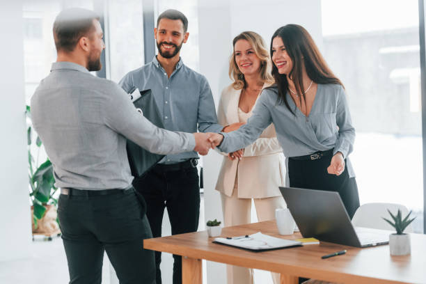 istock Modern technologies. Group of business people that working on the project in the office 1371099615