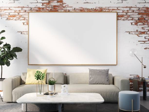 istock picture frame in living room interior 1371111969