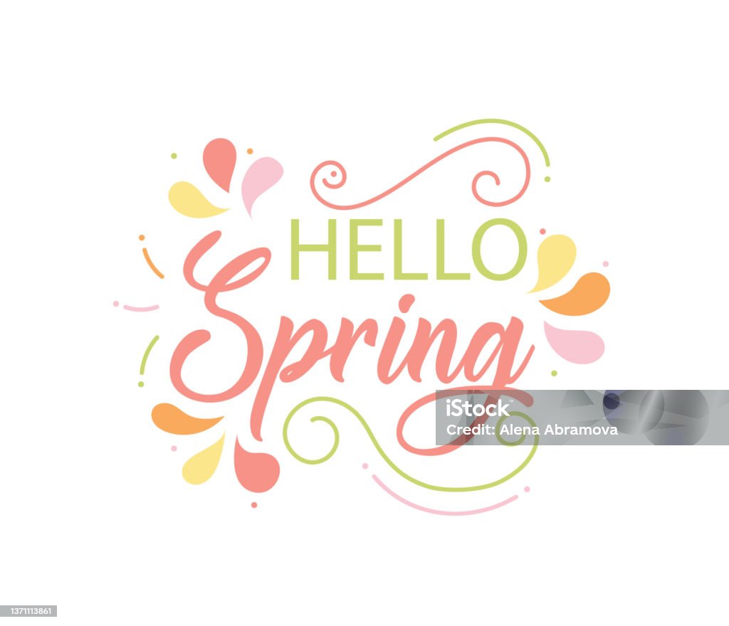 Flow Letters Spring Spring Lettering Drop Splashes And Linear Patterns Stock Illustration ...