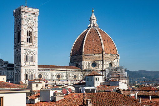 Aerial View of the Duomo or Florence Cathedral in Florence