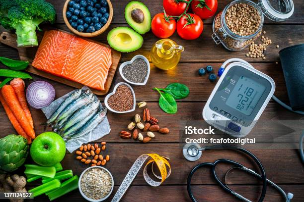 Healthy Eating And Blood Pressure Control Stock Photo - Download Image Now - Healthy Eating, Healthy Lifestyle, Healthcare And Medicine