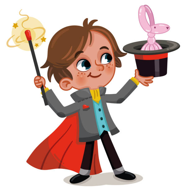 Ilustración de Mago Niño y más Vectores Libres de Derechos de Niño - Niño,  Truco de magia, Actuación - Conceptos - iStock