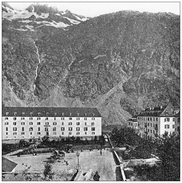 istock Antique travel photographs of Spain: Pyrenees, Panticosa baths 1371129485