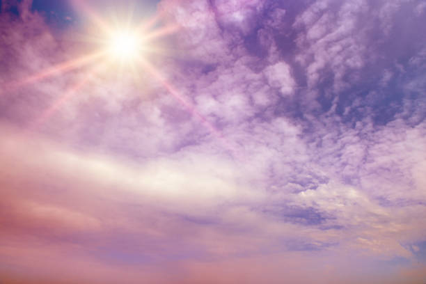 istock Fantastically beautiful sky in lilac tones 1371130541