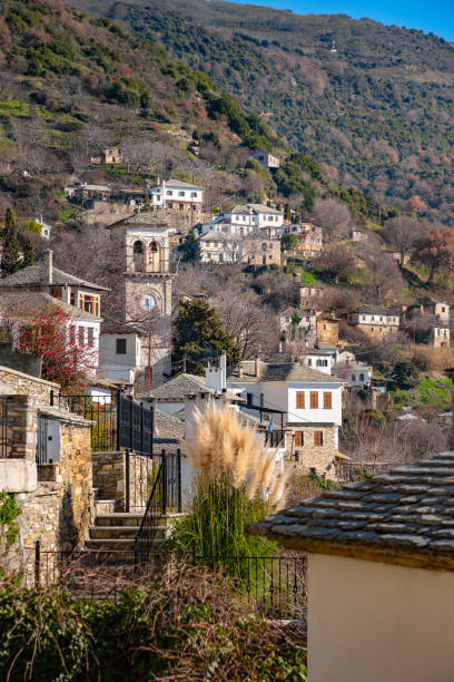 Traditional greek village of Makrinitsa on Pelion mountain in central Greece. Traditional greek village of Makrinitsa on Pelion mountain in central Greece. pilio greece stock pictures, royalty-free photos & images